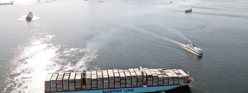 Maersk ship, Gibraltar, Triple E