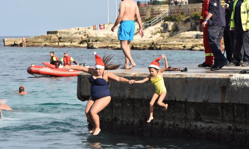charity swim, Christmas challenge, donation, Malta Community Chest Fund